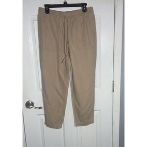 J.Crew Linen Blend Coastal Womens Drawstring Pants Size Medium Tan